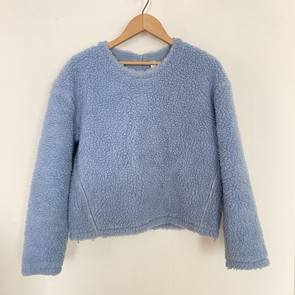 Lululemon Light Blue Wool Whenever Crew Fluffy Sweater Size 4 - Picture 2 of 6
